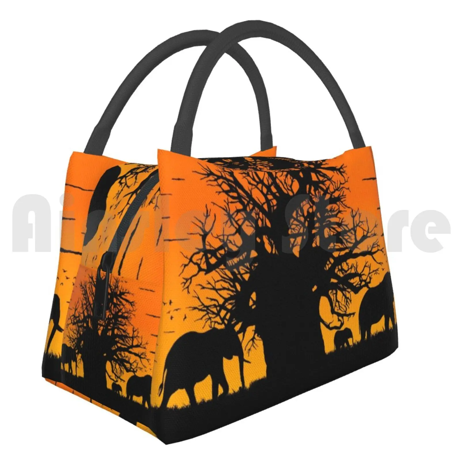 

Cooler Lunch Bag Picnic Bag African Elephant Sunset African Elephant Sunset Elephant Animal Africa Bushveld