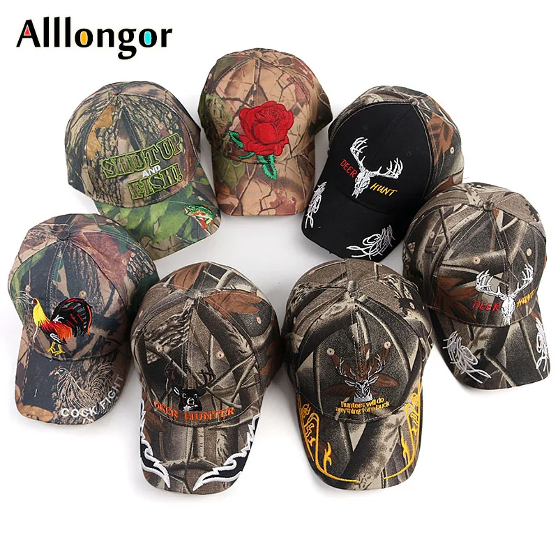 Camouflage Fishing Baseball Caps Men Embroidery Deer 2024 Summer Cap Male Gorro Hombre Fitted Designer Dad Hat Hip Hop