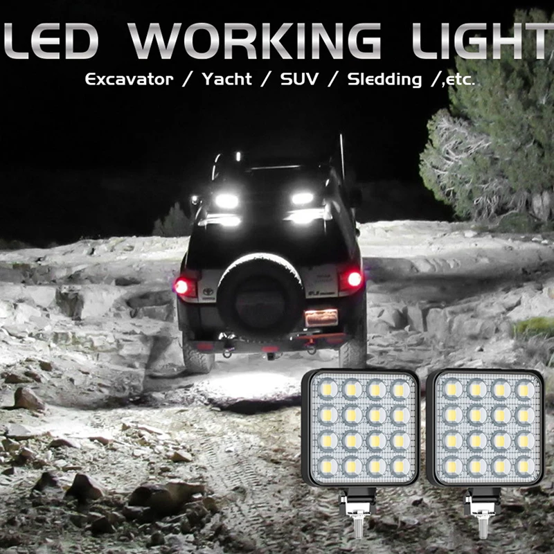 

Car LED Work Light 48 W DC 12/ 24 Volts 6000K White Universal Truck Auto Bulbs