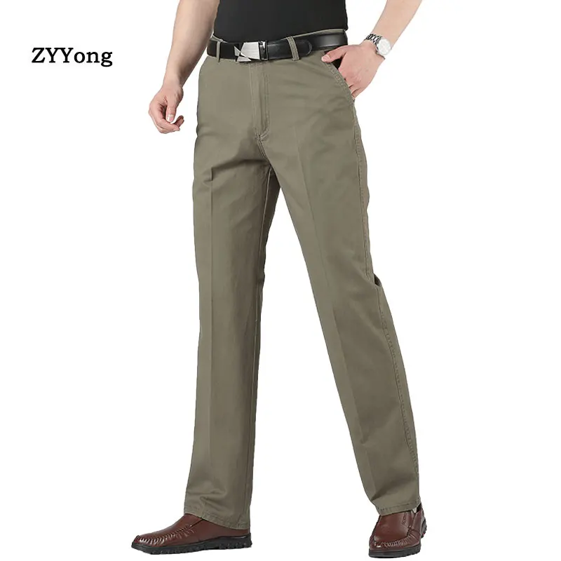 Summer Thin Mens Suit Pants Cotton Stretch Office Business Casual Comfortable Straight Khaki Trousers Pantalones Hombre