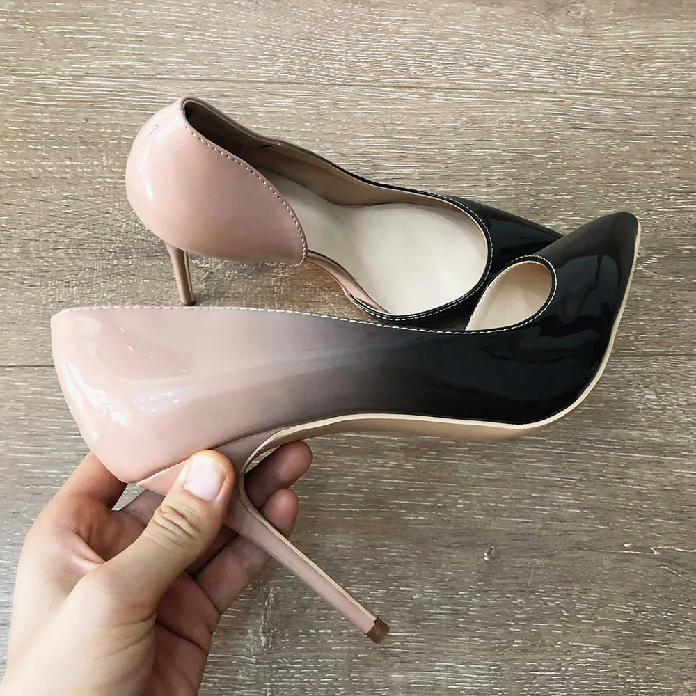 Veowalk Brand Gradient Colors Women Fashion D'Orsay High Heels Elegant Ladies Pointed Toe Evening Dress Stilettos Pumps Shoes