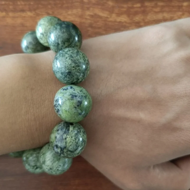 Natural Jade Tibetan Jade Medicine Wang Shi Meteorite Jade Bracelet Jewelry for Men and Women