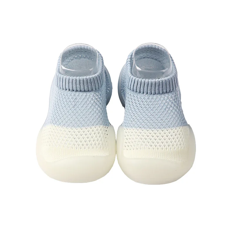 Baby First Shoes Unisex Toddler Walker Boys Girls Kids Breathable Rubber Soft Sole Floor Shoes Knit Booties Anti-Slip