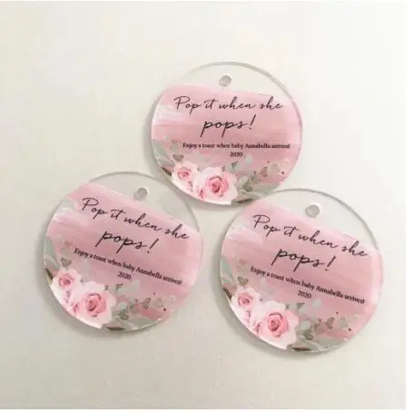 

Peach Blossom Flower Acrylic Card Wedding Save the Date Magnet,invitation Card High Quality UV Printing Eco-Friendly Inks