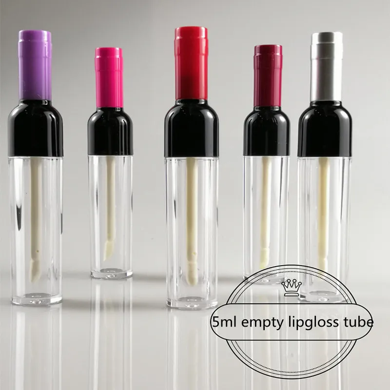 

10/30pcs 5ml Empty Wine Shaped Lip Gloss Tubes Cosmetic Container Beauty Makeup Tool Mini Refillable Bottles Lipgloss Tub