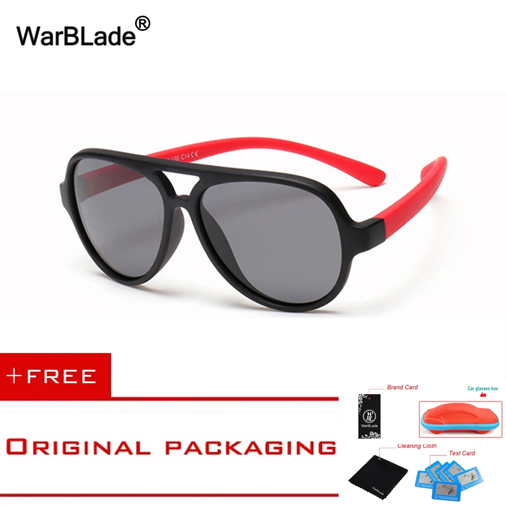 

WarBLade Flexible Kids Sunglasses Polarized Vintage TR90 Sungllasses Boys Birls Soft Silicone Children Eyewear Outdoor Goggle