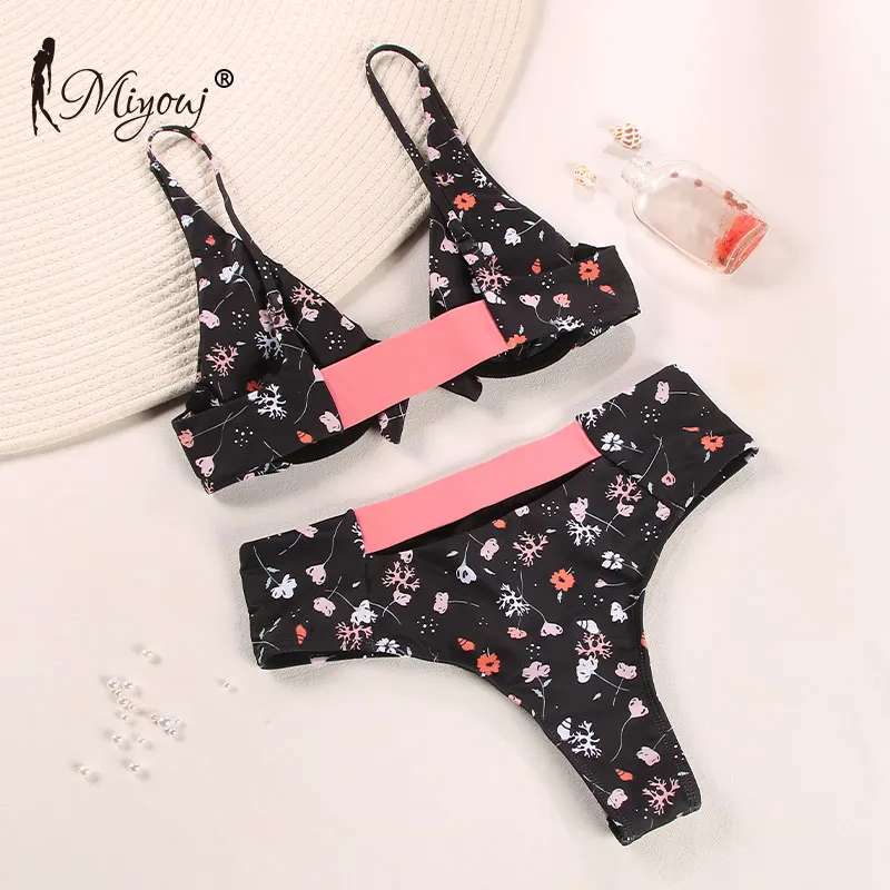 String Swimsuit Hollow Bikinis High Waist Women\'S Swimwear 2024 Push Up Bikini Set Padded Sexy Thong Biquini Beach Wear