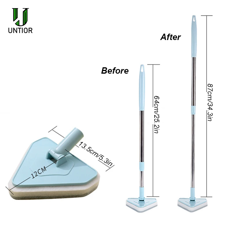 UNTIOR Long Handle Bathroom Brush Scalable Replace Sponge Mop Toilet Tub Tile Floor Cleaning Brush Glass Window Cleaning Tools