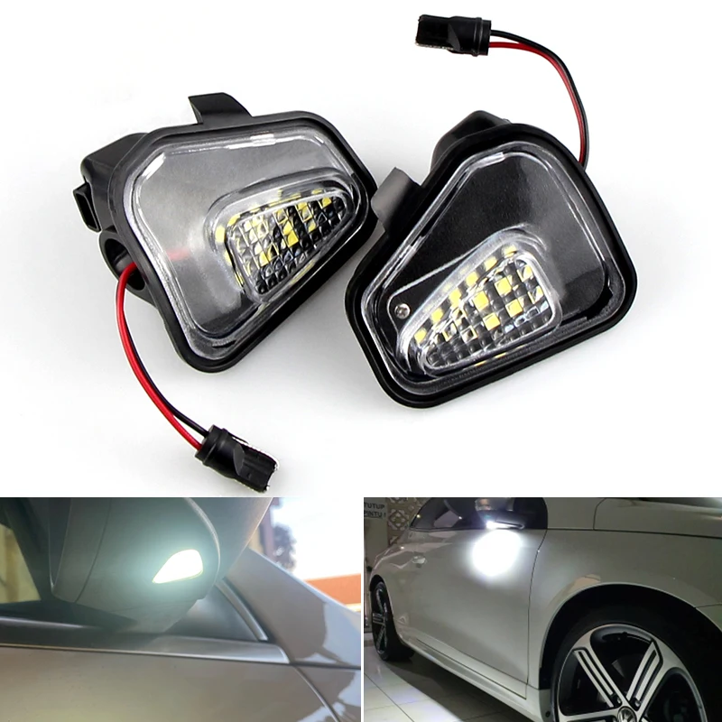 2 SZTUK do Volkswagen Passat B7 2011-2019 Passat CC 09-12 Żarówka LED Puddle pod światłem lusterka bocznego bez błędu Lampa Led Puddle