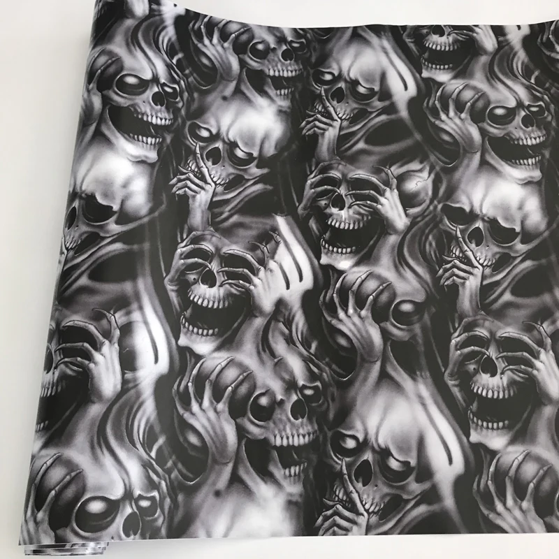 50x300 cm Self Adhesive Car Sticker Bomb Wrap Foil JDM Skull Graffiti Cartoon Printed Sticker Bomb Vinyl Car Motorbike Decal