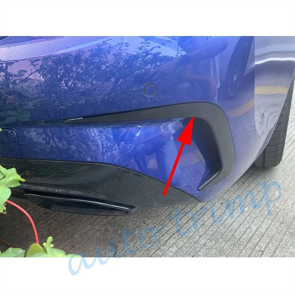 Accessories Rear Fog Light Lamp Eyebrow Eyelid Corner Cover Molding Trim For BMW 3 Series G20 2019 2020 2021