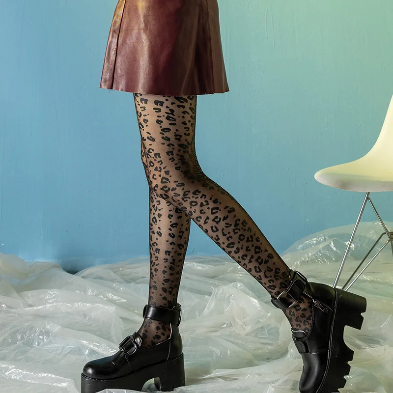 Summer Ultra-Thin Leopard Print Black Tights Personalized Fashion Women\'s Nylon Pantyhose Hottie Sexy Wild Hosiery