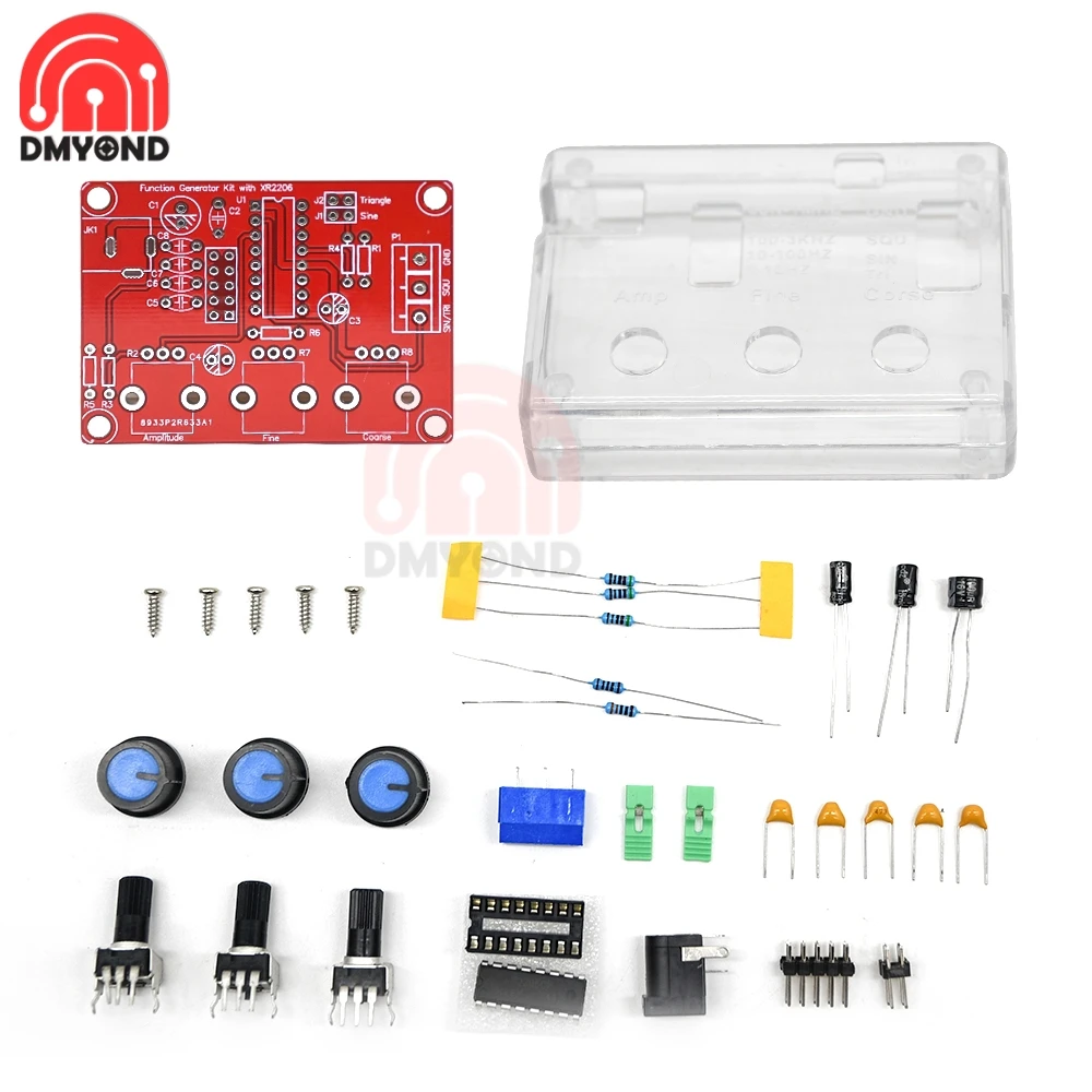 

XR2206 DDS Function Signal Generator DIY Kit Sine/Triangle/Square Output 1Hz-1MHz Signal Generator Adjustable Frequency Amplitud