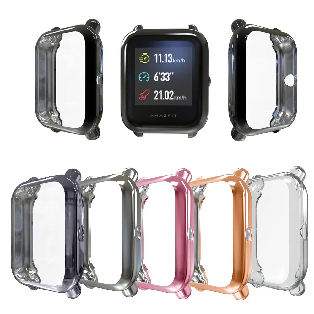 Protection Case for Huami Amazfit GTS2 Mini Case for Bip/Bip S/Bip Lite/Bip U Plating TPU Soft Cover Full Screen Protector Shell