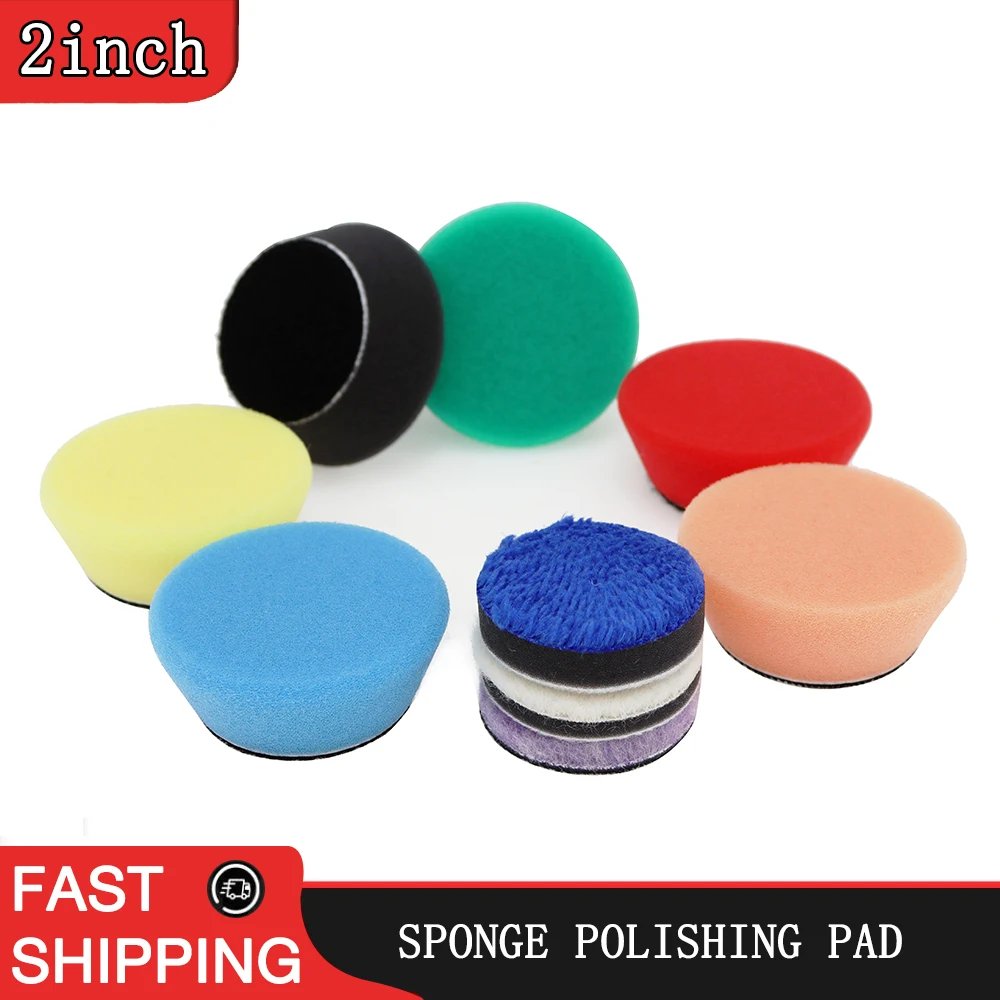 2 inch polishing wheel car coarse, medium and fine grinding pads, RO/DA fine waxing sponge pad (12 pieces sold in batches)