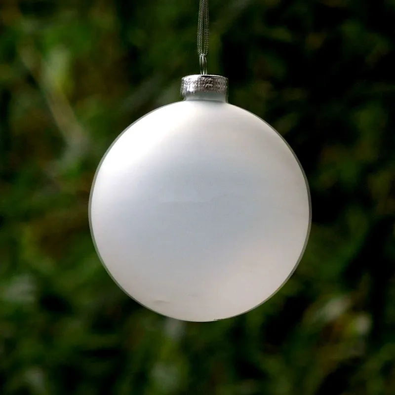 16pcs/pack Diameter=8cm Frosty White Series Glass Ball Transparent Hanging Globe School Window Wedding Decoration