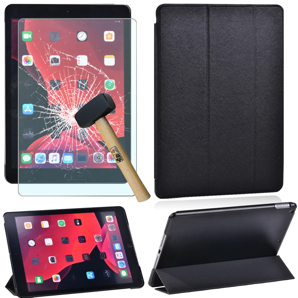 

PU Leather Cover for Apple IPad 7th 8th 2020 Gen 10.2"/Air 3 10.5"/iPad Pro 10.5" Smart Stand Tablet Case + Screen Protector+pen