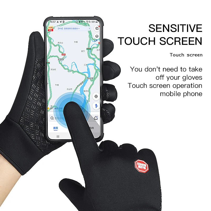 Inverno All\'aperto Sport Guanti Touchscreen Della Bici Della Bicicletta Ciclismo Guanti Per Le Donne Degli Uomini Antivento Simulato Degli Uomini