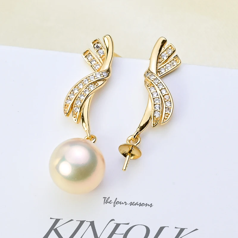 

Elegant Design Dangle Pearl Earrings Fidings Women DIY Earrings Accessory S925 Silver(Not including pearl)