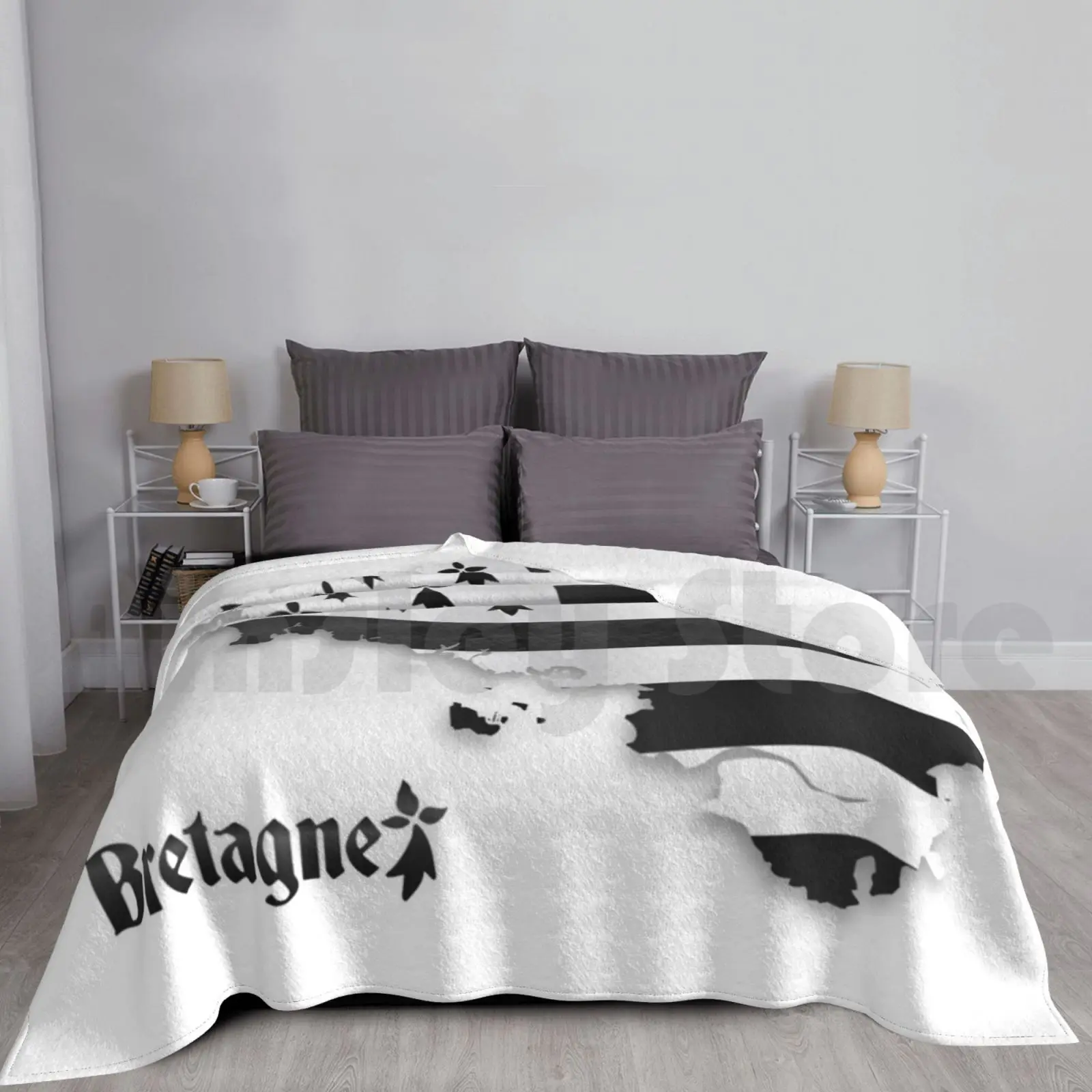 Bretagne Vereinigte Flagge Karte Decke für Sofa Bett Reisen Bretagne Breizh Breton Karte Bretagne Frankreich Flagge Drapeau