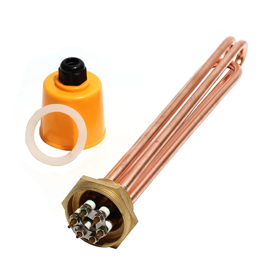 1 1/2 Inch/DN40 All Copper Hexagon Thread Heater 110V/220V/380V 3KW/4.5KW/6KW/9KW/12KW Water Heater Element for Boiler