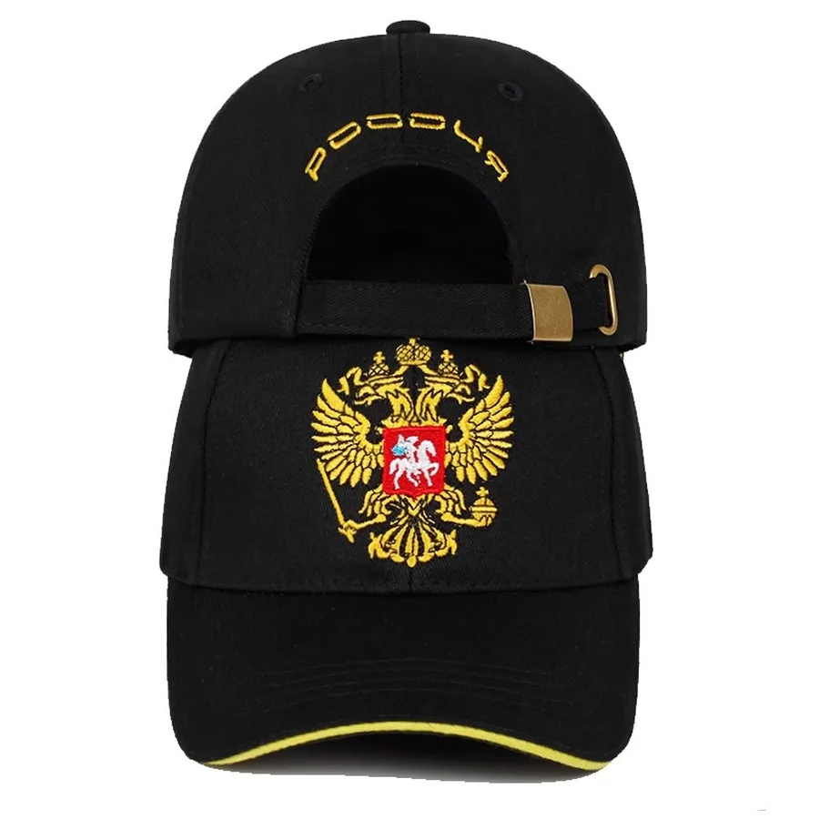 New Mens Neutral Cotton Baseball Cap Russia Badge Embroidery Snapback Fashion Sports Hat Men and women with Patriot Hat bone