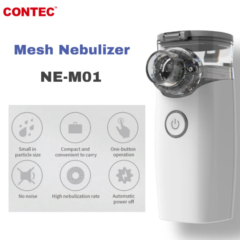 CONTEC NE-M01/L Portable Ultrasonic Mesh Nebulizer Adult Child two masks handheld Humidifier,USB