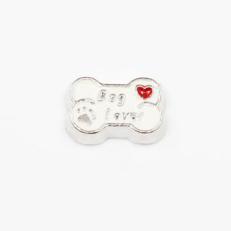 20pcs/lot Dogs And Cats Bones Horseshoes Enamels Pet Animals Floating Charms For Glass Lockets Memory Pendant Jewelry