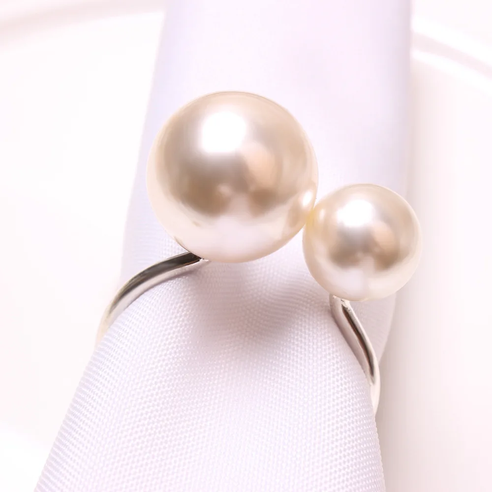 

10pcs/lot New Product Highlight Pearl Napkin Ring Wedding Pearl Cloth Ring Napkin Ring U-shaped Napkin Button