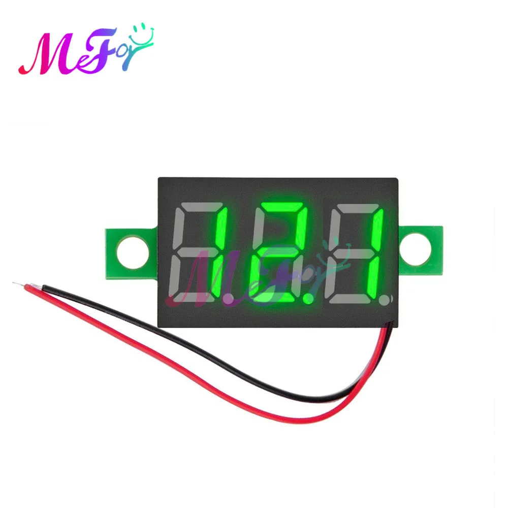 0.36 pollici fai da te Mini voltmetro Tester digitale Test di tensione batteria DC 4.5-30V 2 fili rosso verde blu per Auto LED Display calibro