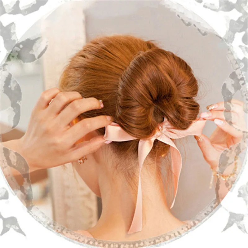 1pcs Hair Curls Hair Device Bun Head Band Hair Maker Hair Making Tool Ribbon Bowknot Bun Maker Fashion Women Hair Accessories