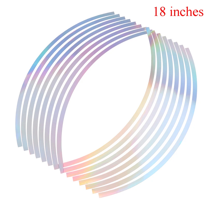 New PVC 14/18 inches laser Motorcycle Stickerwheel rim tape for motorcycle and car reflective 16 stripes