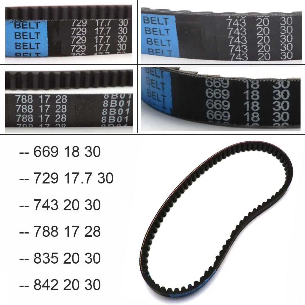 Motorcycle Scooter Drive Belt 669 729 799 743 788 835 842 for GY6 50cc 150cc 139qmb 1p39qmb 147qmd 152qmi 157amj Minarelli JOG