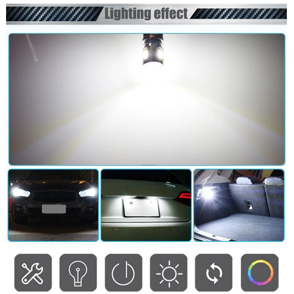 2Pcs BA9S T4W Led Lamp 12V 24V BAX9S H6W H5W BAY9S H21W Auto Mistachterlicht Auto reverse Parking Lights Interieur Koepel Lampen Wit
