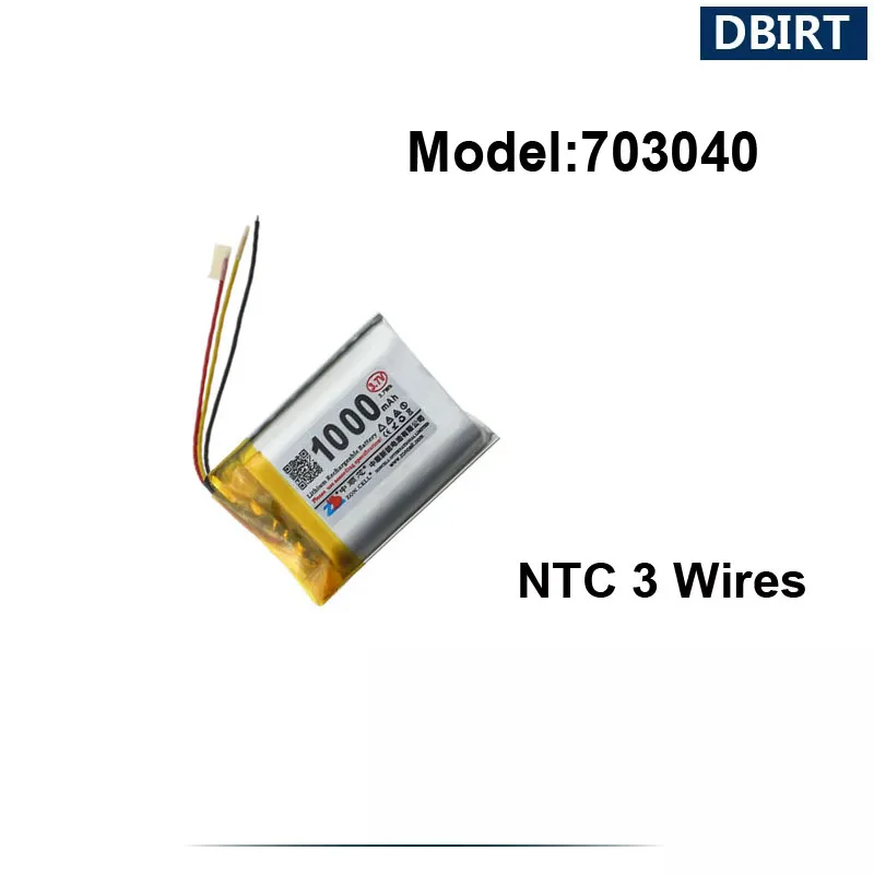 Аккумулятор LP703040 AHB703040 1000 ZH1.5 PH2.0 Molex1.25 для игровой мыши, GPS-гарнитуры, смарт-часов, 3 провода, 703040 мАч