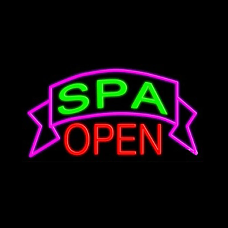 Spa Open Neon Sign Custom Handmade Real Glass Tube Club Store Shop Health Care Advertise Decoration Display Light Lamp 17