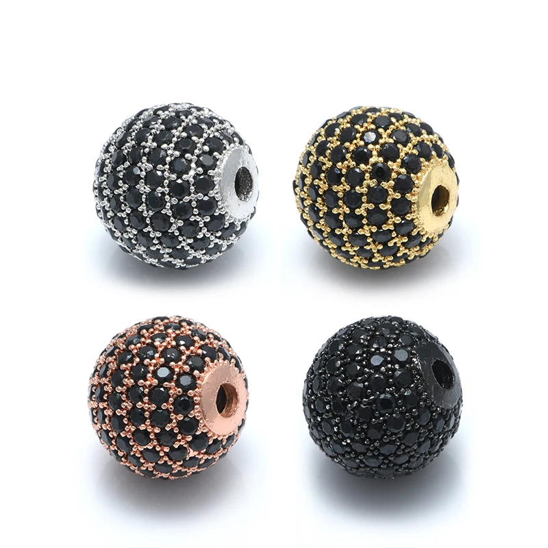 1PCS Black Round Spacer Beads for DIY Jewelry Findings Copper Ball Beads For Making Jewelry