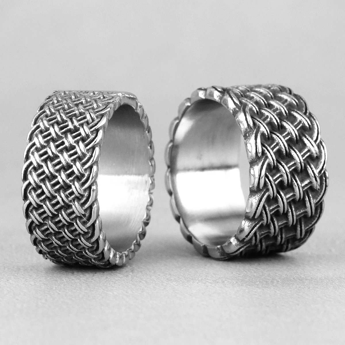 Love Interweaving Weave Stainless Steel Mens Rings Punk Simple Retro for Male Boyfriend Biker Jewelry Creativity Gift Wholesale