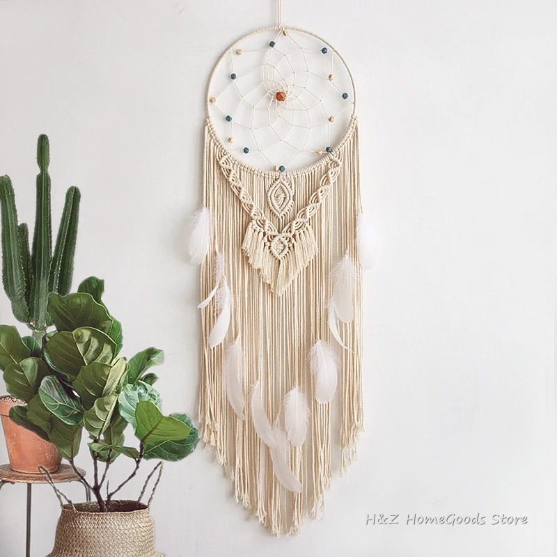 Macrame Boho Decoration Tapestry Wall Hanging dream catcher Hand-woven Home Decor Nordic Art Tassel Apartment Dorm Room  INS