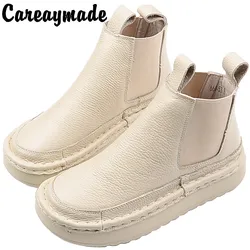 Careaymade-w nowym stylu proste krótkie buty, slip on buty casual, styl japoński i barefoot college style muffin women boots