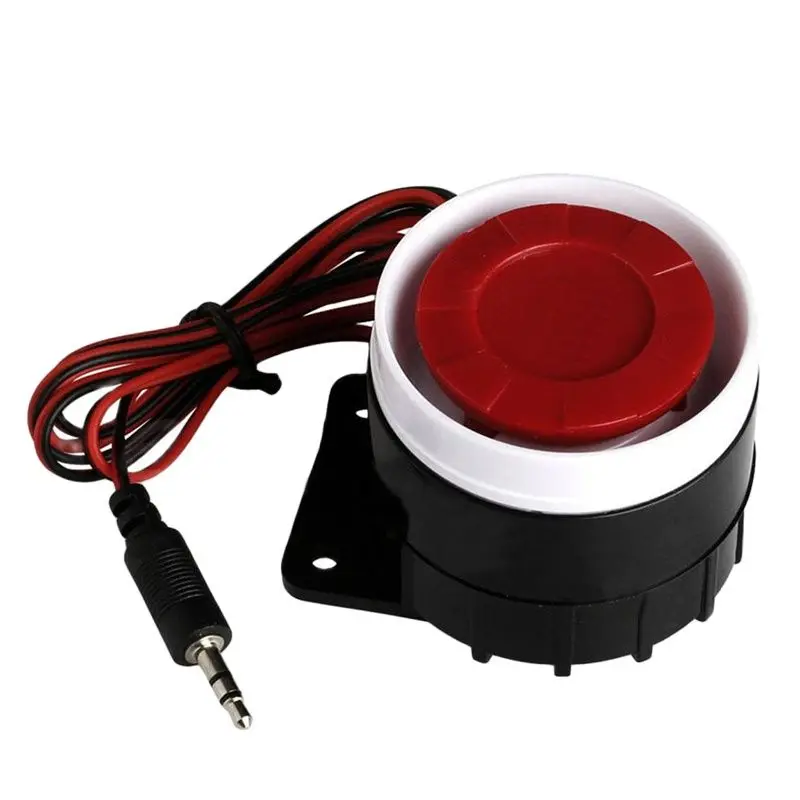 KINJOIN DC 12V Wired Mini Sirena a tromba Sistema di allarme sonoro domestico 120DB Dispositivo di sicurezza antifurto intelligente