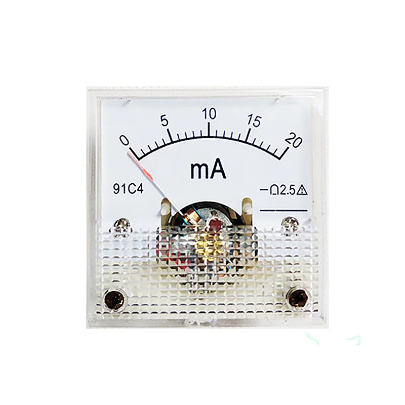 91C4-mA Pointer Type DC Milliamp Meter 20mA 30mA 50mA 100mA 200mA 300mA 500mA 45*45mm