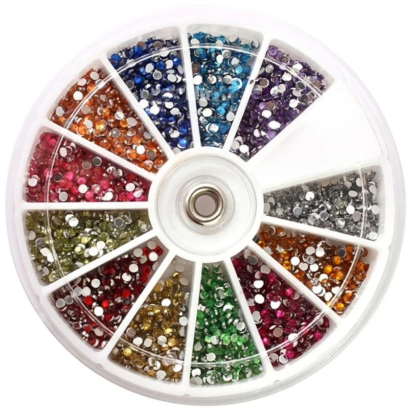 Nail Rhinestone Small Irregular Beads Mixed Color Stone Pearls Manicuring 3D Nail Art Decoration In Wheel Nails Accessories