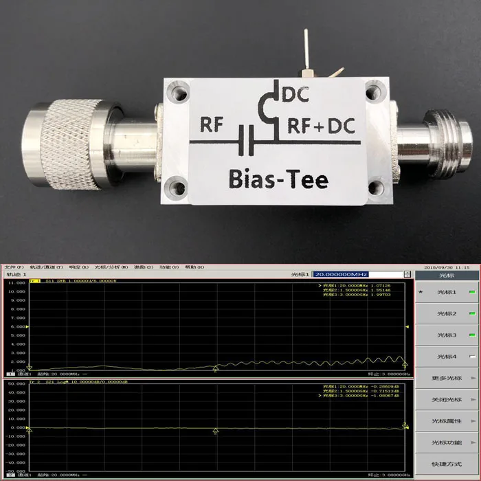 

10MHz-6GHz N Head Broadband RF Feeder RF Isolator Bias Feeder Bias Tee ~50VDC for RTL SDR Ham Radio Amplifier antenna