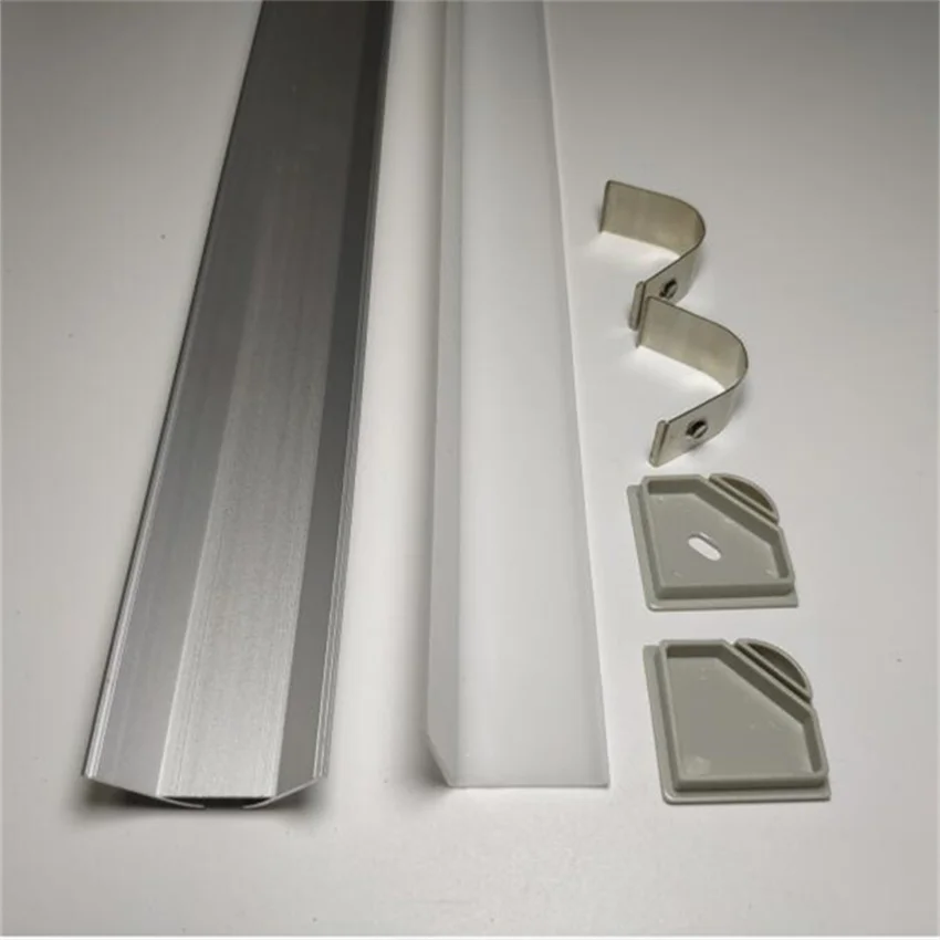 

2m/pcs Hot sale Angle alu profiles with PC Cover led strip housing sliver led aluminium profile corner