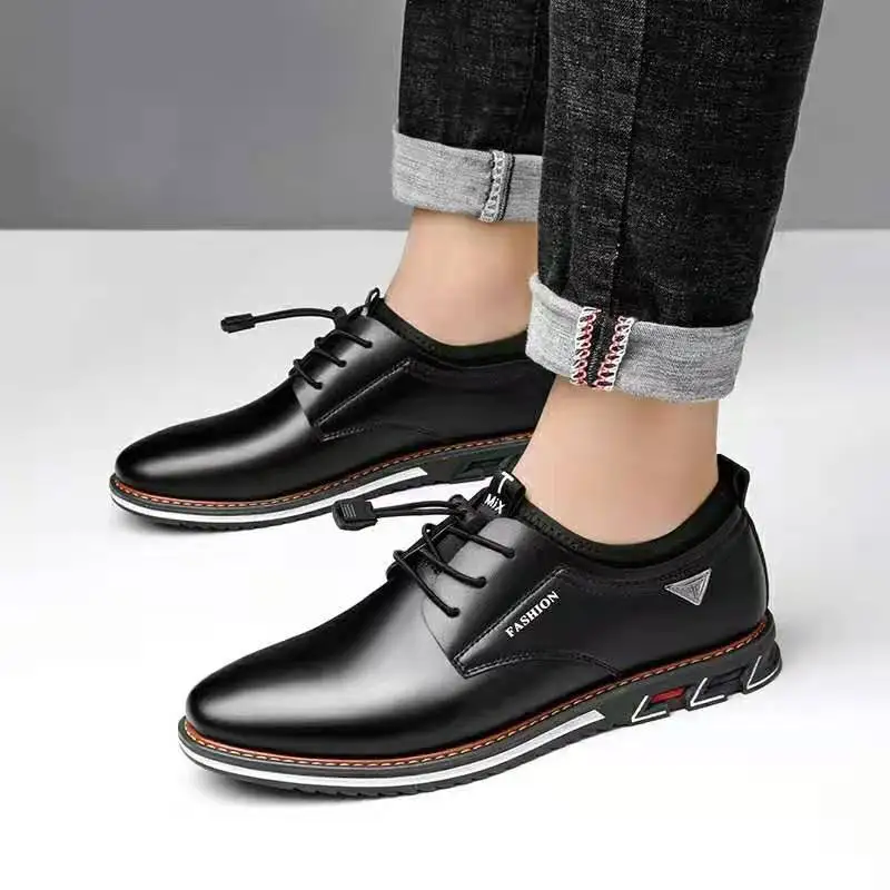 2020 New Men Shoes Leather Cowhide Leather Shoes Men Comfortable Low-top British Casual Single Shoes Leather Shoes Formal Shoes9