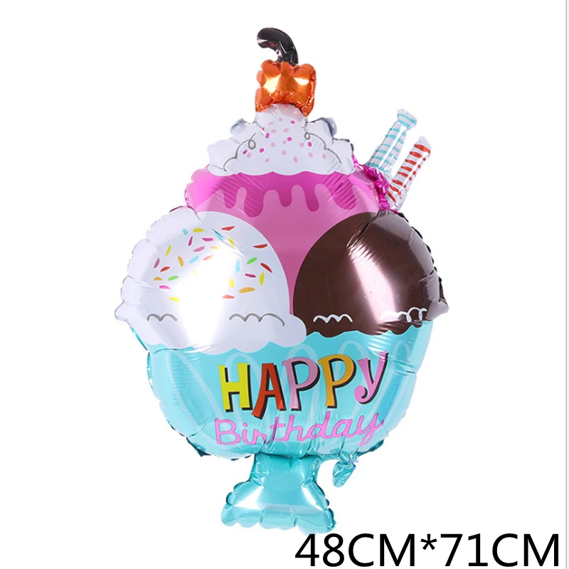 32-Inch Imitation Ice Cream Digital Aluminum Balloon Donut Chocolate Children Birthday Arrangement Decoration