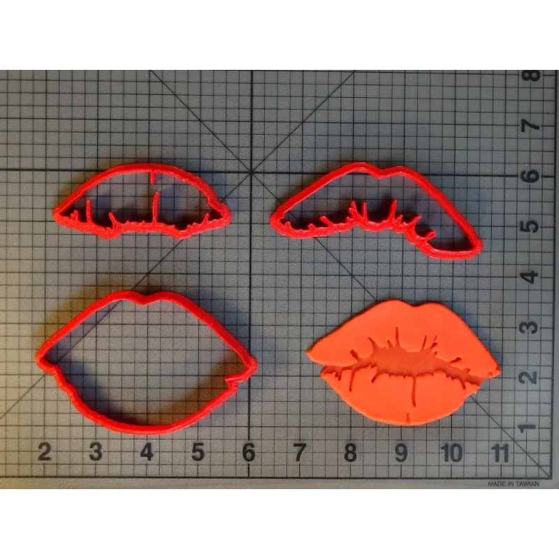 Cosmetic Red Lips Cakepop Mould Cupcake Topper Fondant Cookie Cutter for Girl Birthday Party 3D Printed PLA