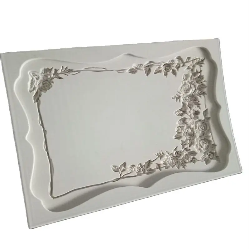 Vintage Silicone Photo Frame Vine Leaf Cake Fondant Mold Chocolate Fringe Decor Mould Home Kitchen Baking Tools Bakeware H476