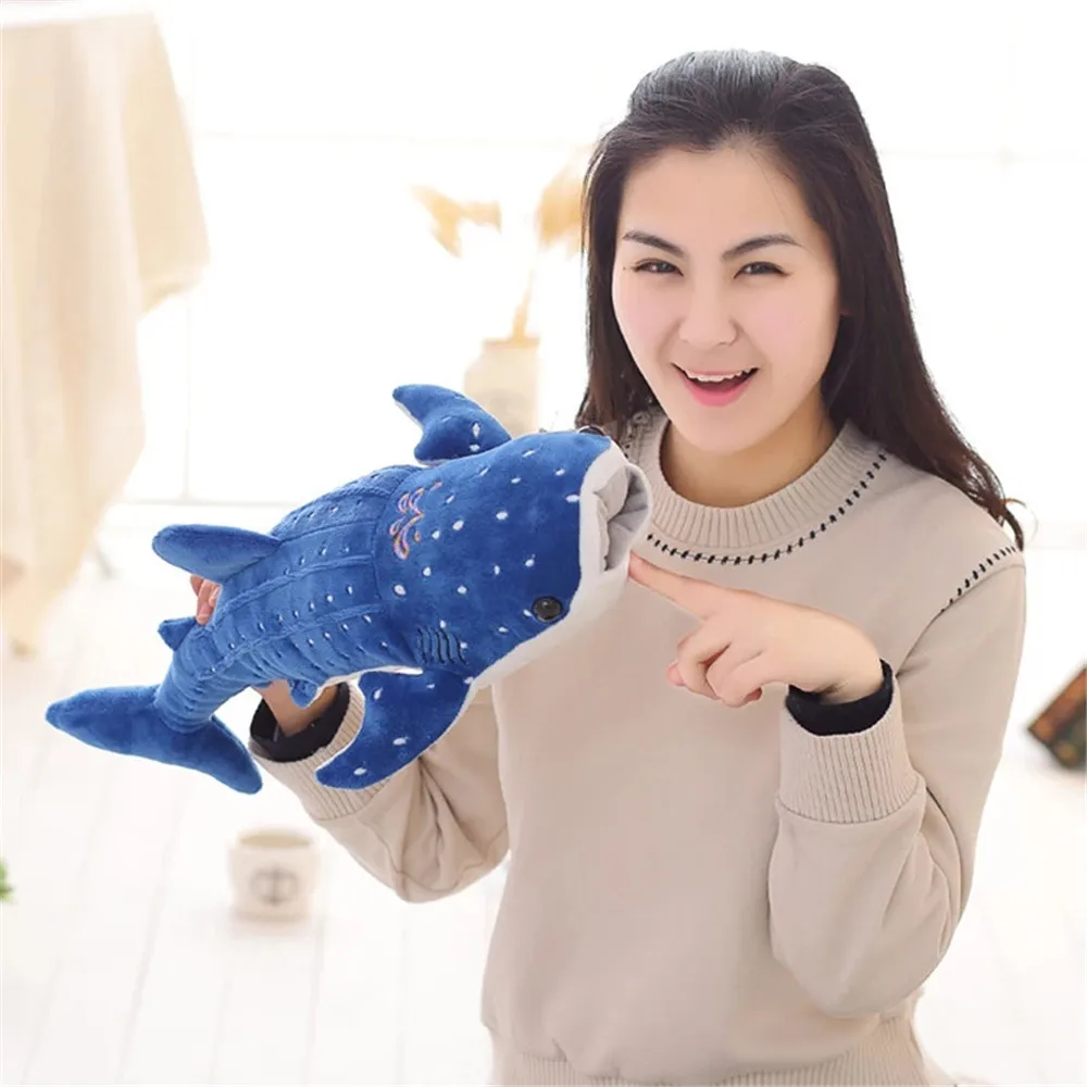 50cm di grandi dimensioni morbido squalo peluche grande creativo balena blu farcito morbido squalo pesce di mare peluche cuscino adorabili bambini